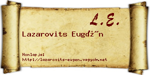 Lazarovits Eugén névjegykártya